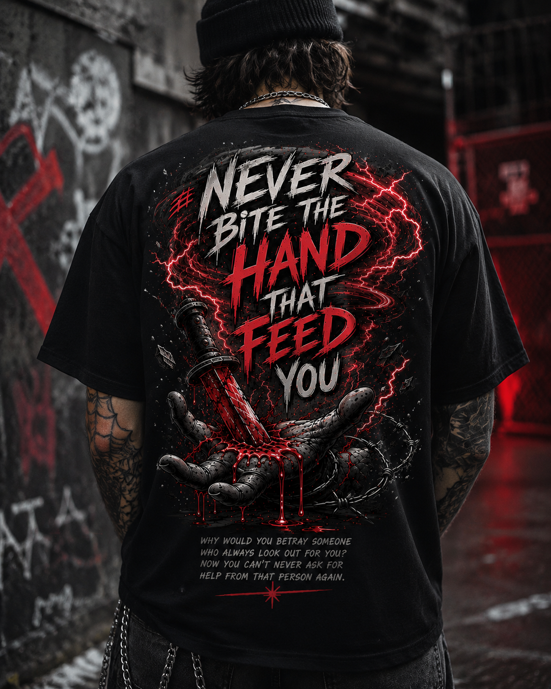 Never Bite the Hand That Feeds You Oversized Heavyweight Tee