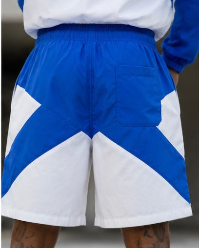 Blue and White Lesbhonest Elite Windbreaker Shorts