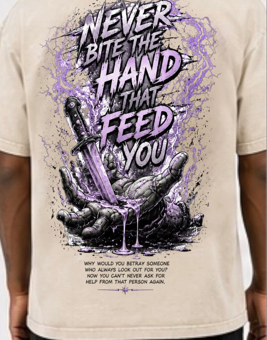 Never Bite The Hand Vintage Wash Tee| Lavender