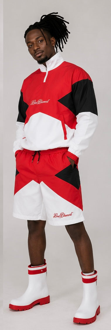 Red Lesbhonest Elite Windbreaker Shorts
